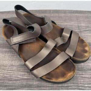 Naot Israel Leather Strappy Sandals Brown Comfort Platform Women’s EU 40 US 9